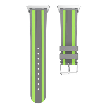 22mm Five Vertical Stripe Soft Silicone Watch Replacement Band + Connector for Fitbit Ionic
