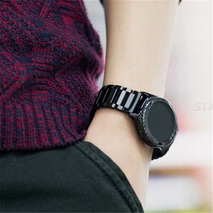 20mm Luxury Three Beads Stainless Steel Metal Watch Band with Folding Clasp for Huawei Watch 2
