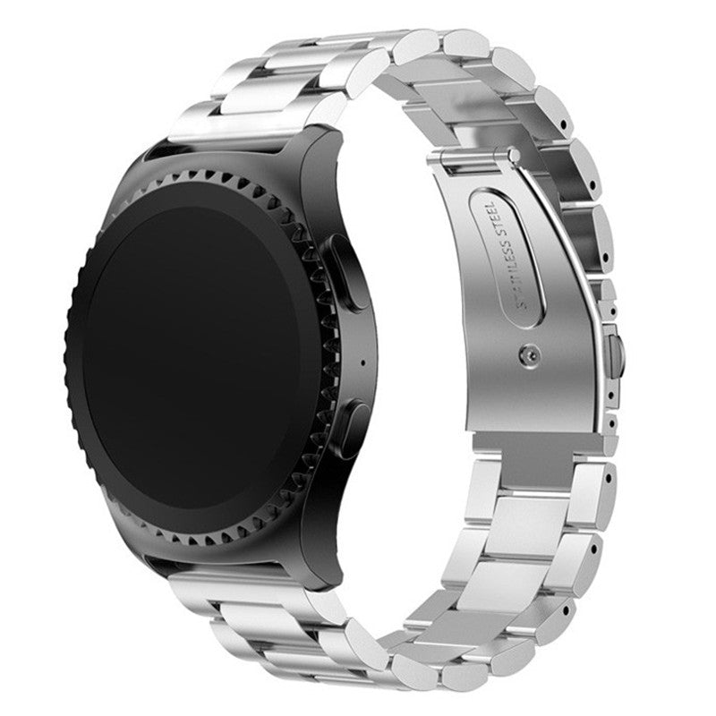 20mm Luxury Three Beads Stainless Steel Metal Watch Band with Folding Clasp for Huawei Watch 2