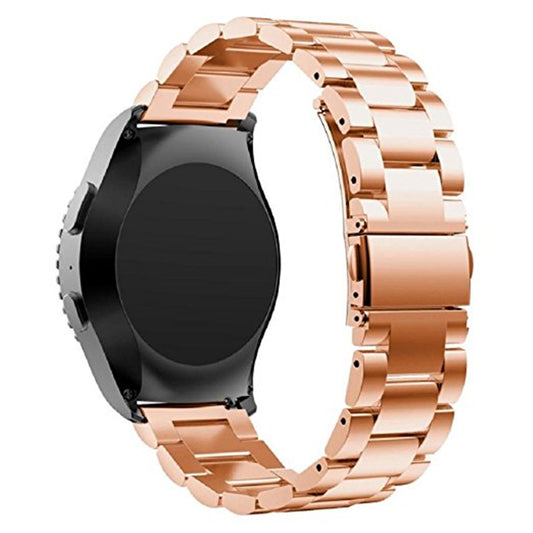 20mm Luxury Three Beads Stainless Steel Metal Watch Band with Folding Clasp for Huawei Watch 2