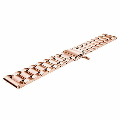 20mm Luxury Three Beads Stainless Steel Metal Watch Band with Folding Clasp for Huawei Watch 2