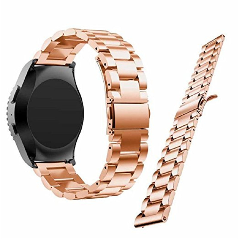 20mm Luxury Three Beads Stainless Steel Metal Watch Band with Folding Clasp for Huawei Watch 2