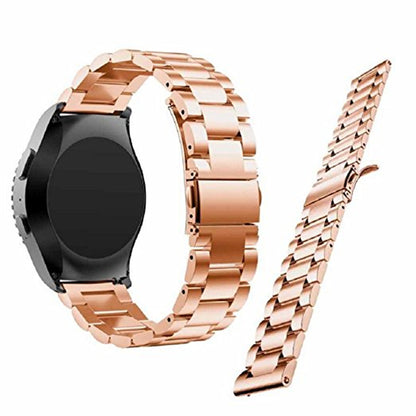 20mm Luxury Three Beads Stainless Steel Metal Watch Band with Folding Clasp for Huawei Watch 2