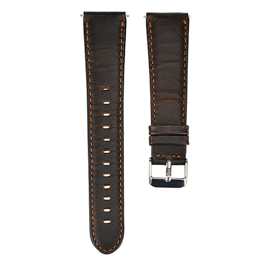 20mm Crazy Horse Genuine Leather Watch Strap for Samsung Galaxy Watch4 Classic 46mm 42mm/Watch4 44mm 40mm/Huawei Watch 2