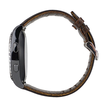 20mm Crazy Horse Genuine Leather Watch Strap for Samsung Galaxy Watch4 Classic 46mm 42mm/Watch4 44mm 40mm/Huawei Watch 2