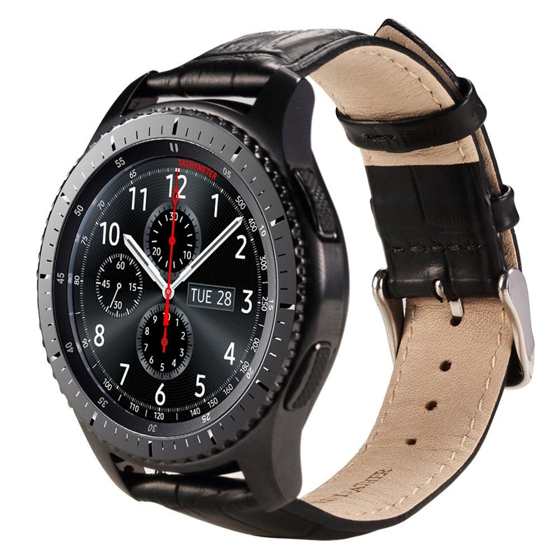22mm Crocodile Texture PU Leather Watch Strap for Samsung Gear S3 Frontier / S3 Classic