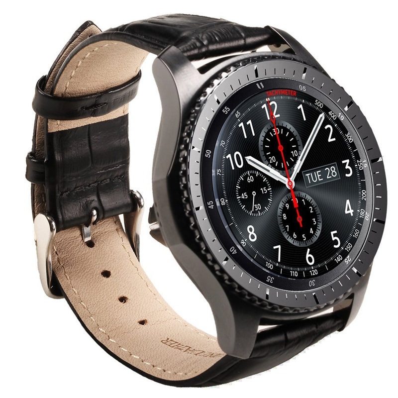 22mm Crocodile Texture PU Leather Watch Strap for Samsung Gear S3 Frontier / S3 Classic