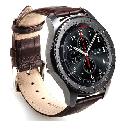 22mm Crocodile Texture PU Leather Watch Strap for Samsung Gear S3 Frontier / S3 Classic