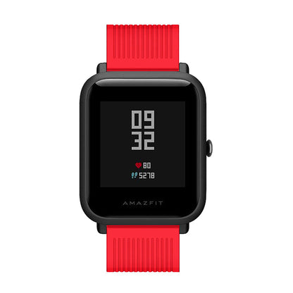 20mm Forehead Wrinkles Texture Soft Silicone Watch Band for Huami Amazfit Watch Youth Edition