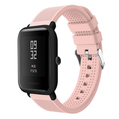 20mm Forehead Wrinkles Texture Soft Silicone Watch Band for Huami Amazfit Watch Youth Edition
