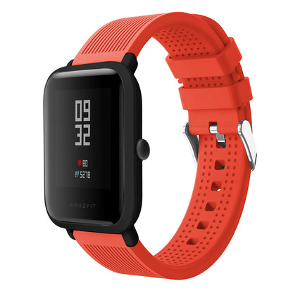 20mm Forehead Wrinkles Texture Soft Silicone Watch Band for Huami Amazfit Watch Youth Edition