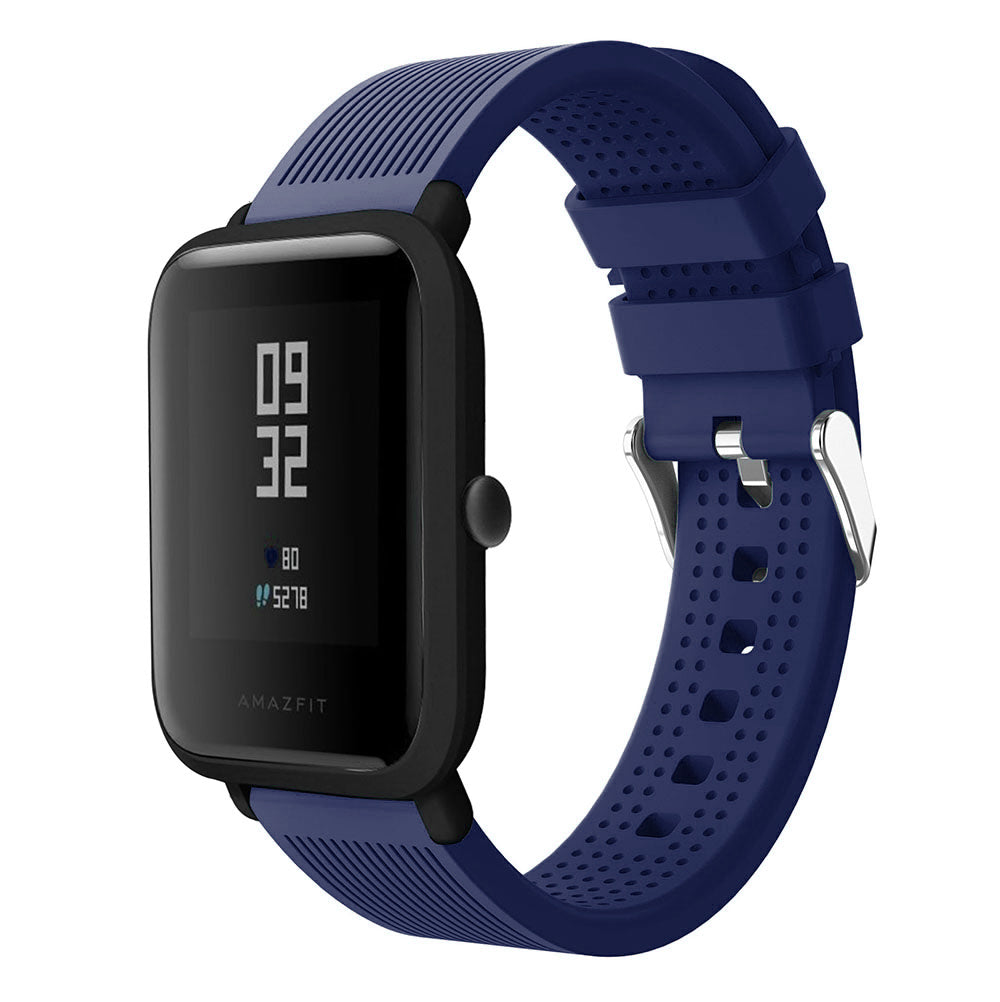 20mm Forehead Wrinkles Texture Soft Silicone Watch Band for Huami Amazfit Watch Youth Edition