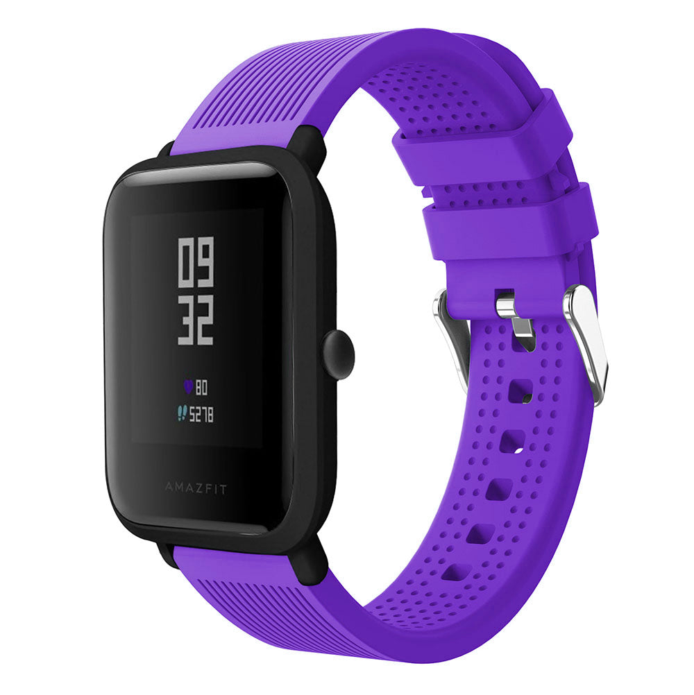 20mm Forehead Wrinkles Texture Soft Silicone Watch Band for Huami Amazfit Watch Youth Edition