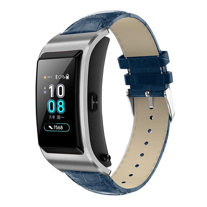 18mm Crocodile Texture Genuine Leather Watch Band for Huawei TalkBand B5
