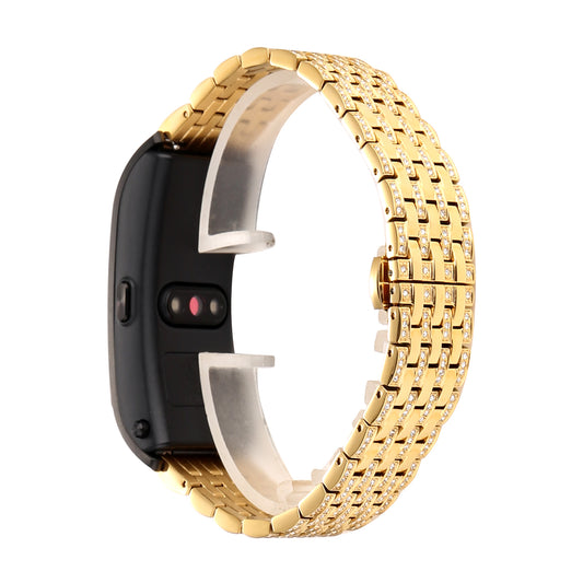18mm Diamond Decor Metal Watch Strap Replacement for Huawei TalkBand B5