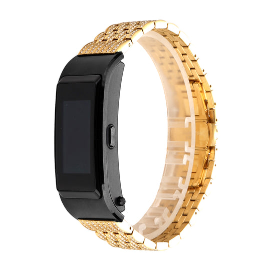 18mm Diamond Decor Metal Watch Strap Replacement for Huawei TalkBand B5