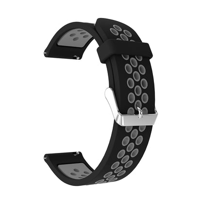 20mm Two-tone Silicone Watch Band for Samsung Galaxy Watch 42mm, Hollow Adjustable Wrist Strap