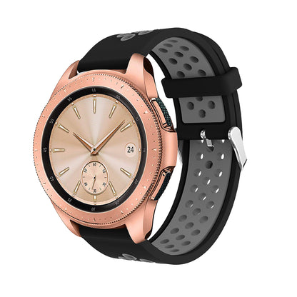 20mm Two-tone Silicone Watch Band for Samsung Galaxy Watch 42mm, Hollow Adjustable Wrist Strap