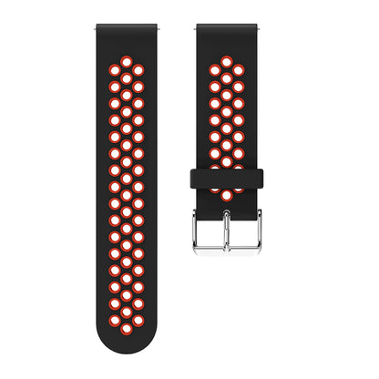 20mm Two-tone Silicone Watch Band for Samsung Galaxy Watch 42mm, Hollow Adjustable Wrist Strap