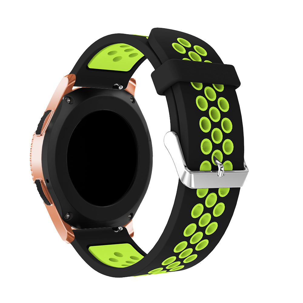 20mm Two-tone Silicone Watch Band for Samsung Galaxy Watch 42mm, Hollow Adjustable Wrist Strap