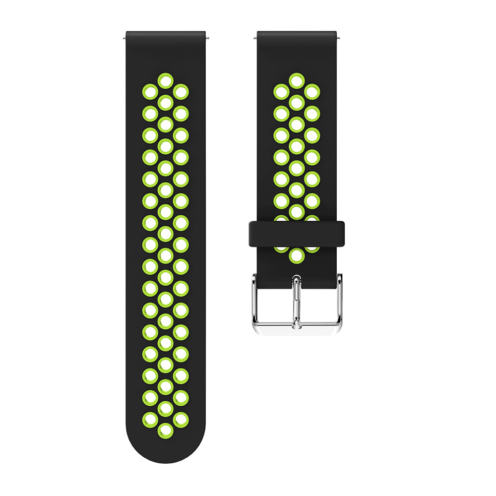 20mm Two-tone Silicone Watch Band for Samsung Galaxy Watch 42mm, Hollow Adjustable Wrist Strap