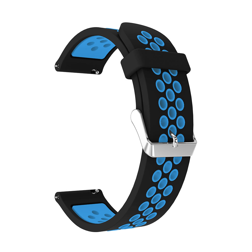20mm Two-tone Silicone Watch Band for Samsung Galaxy Watch 42mm, Hollow Adjustable Wrist Strap