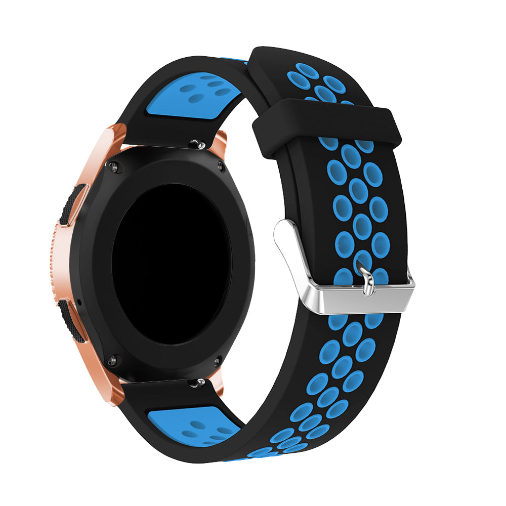 20mm Two-tone Silicone Watch Band for Samsung Galaxy Watch 42mm, Hollow Adjustable Wrist Strap