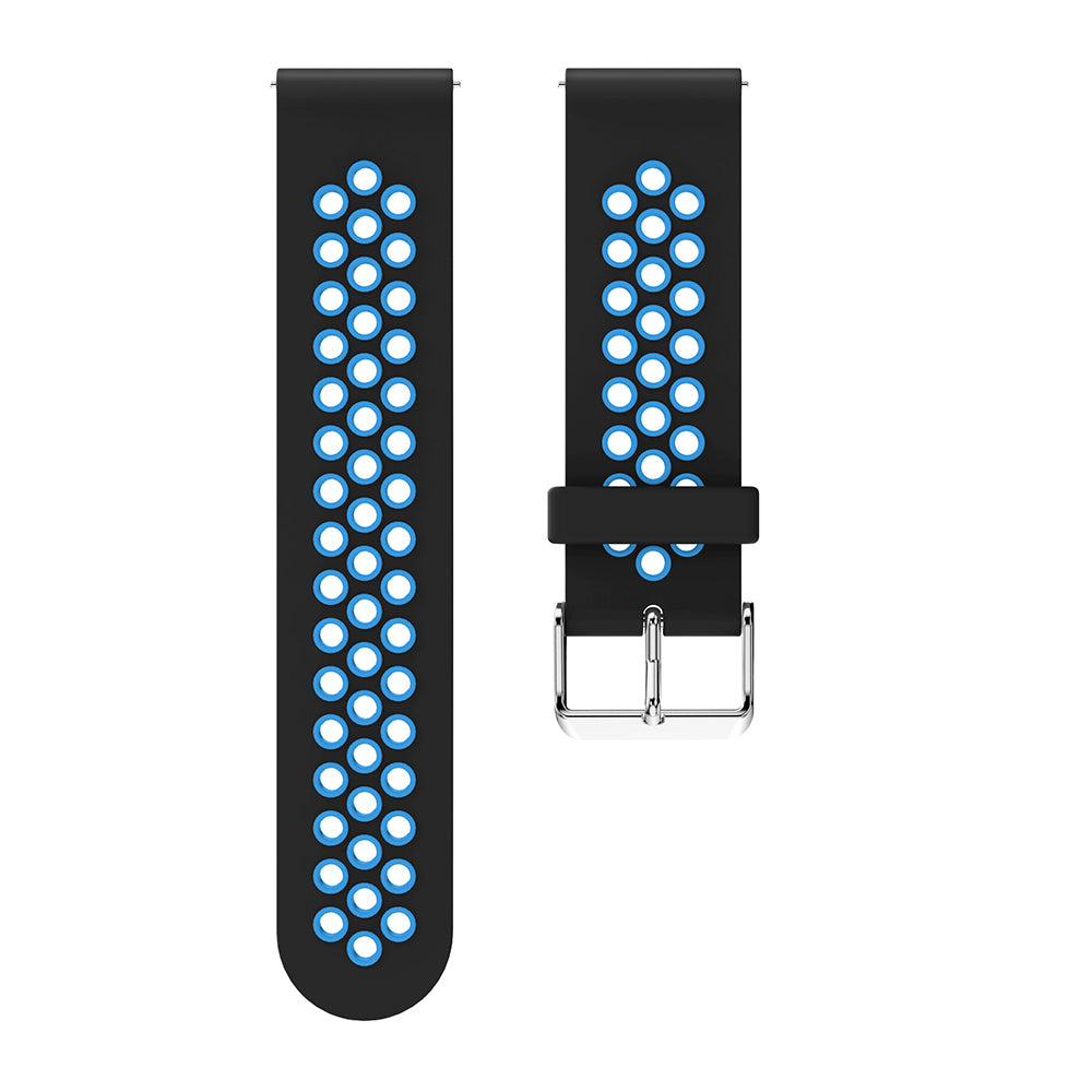 20mm Two-tone Silicone Watch Band for Samsung Galaxy Watch 42mm, Hollow Adjustable Wrist Strap