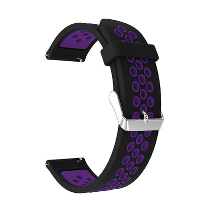 20mm Two-tone Silicone Watch Band for Samsung Galaxy Watch 42mm, Hollow Adjustable Wrist Strap