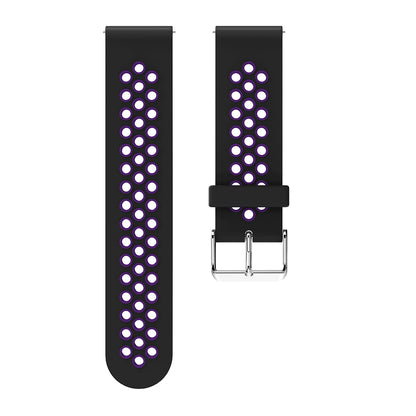 20mm Two-tone Silicone Watch Band for Samsung Galaxy Watch 42mm, Hollow Adjustable Wrist Strap