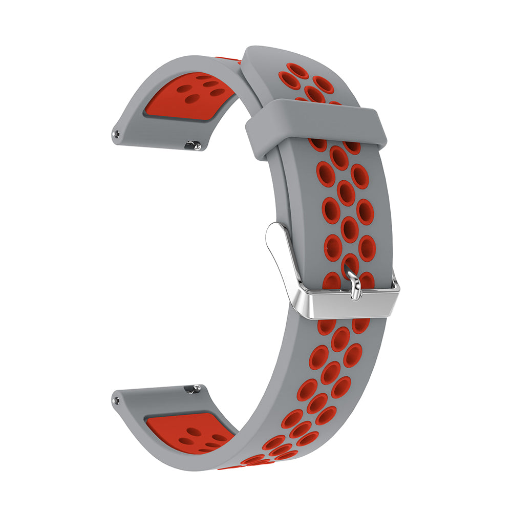 20mm Two-tone Silicone Watch Band for Samsung Galaxy Watch 42mm, Hollow Adjustable Wrist Strap