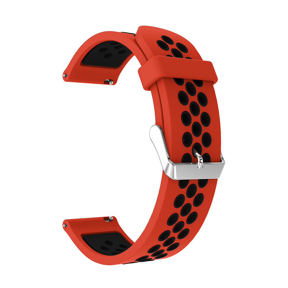 20mm Two-tone Silicone Watch Band for Samsung Galaxy Watch 42mm, Hollow Adjustable Wrist Strap