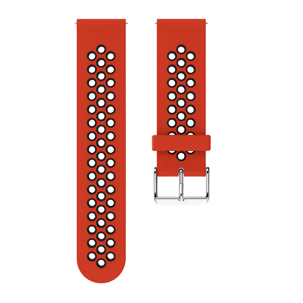 20mm Two-tone Silicone Watch Band for Samsung Galaxy Watch 42mm, Hollow Adjustable Wrist Strap