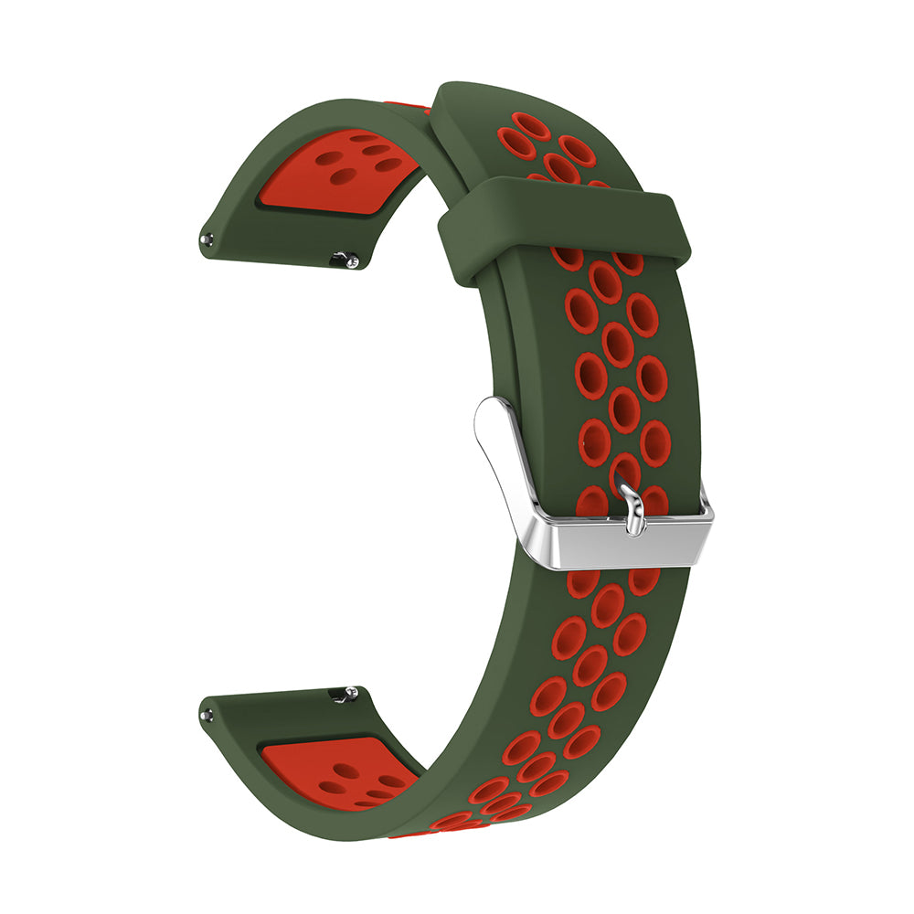 20mm Two-tone Silicone Watch Band for Samsung Galaxy Watch 42mm, Hollow Adjustable Wrist Strap