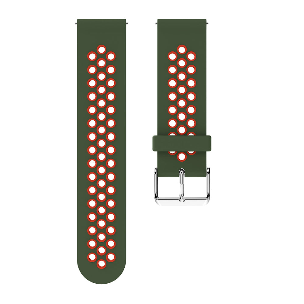 20mm Two-tone Silicone Watch Band for Samsung Galaxy Watch 42mm, Hollow Adjustable Wrist Strap