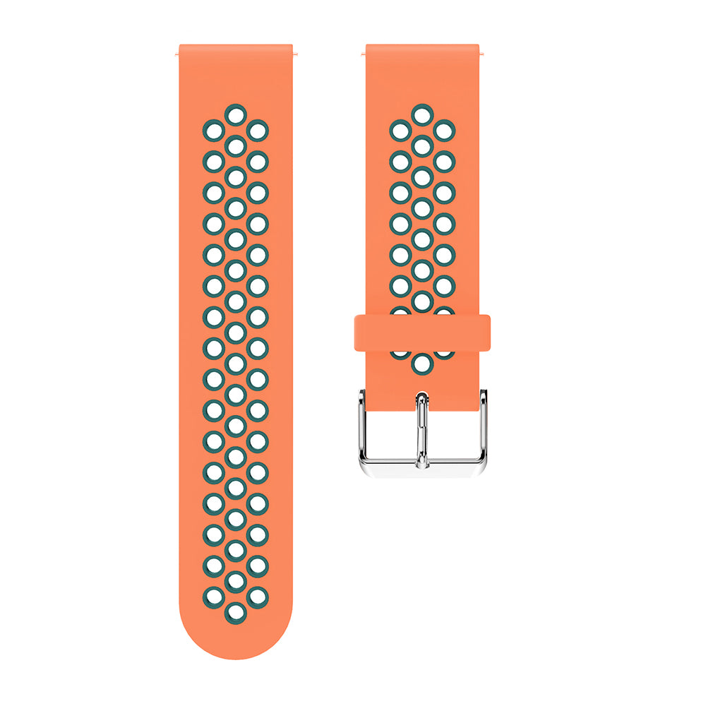 20mm Two-tone Silicone Watch Band for Samsung Galaxy Watch 42mm, Hollow Adjustable Wrist Strap