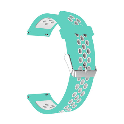 20mm Two-tone Silicone Watch Band for Samsung Galaxy Watch 42mm, Hollow Adjustable Wrist Strap