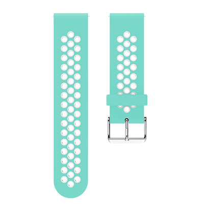 20mm Two-tone Silicone Watch Band for Samsung Galaxy Watch 42mm, Hollow Adjustable Wrist Strap