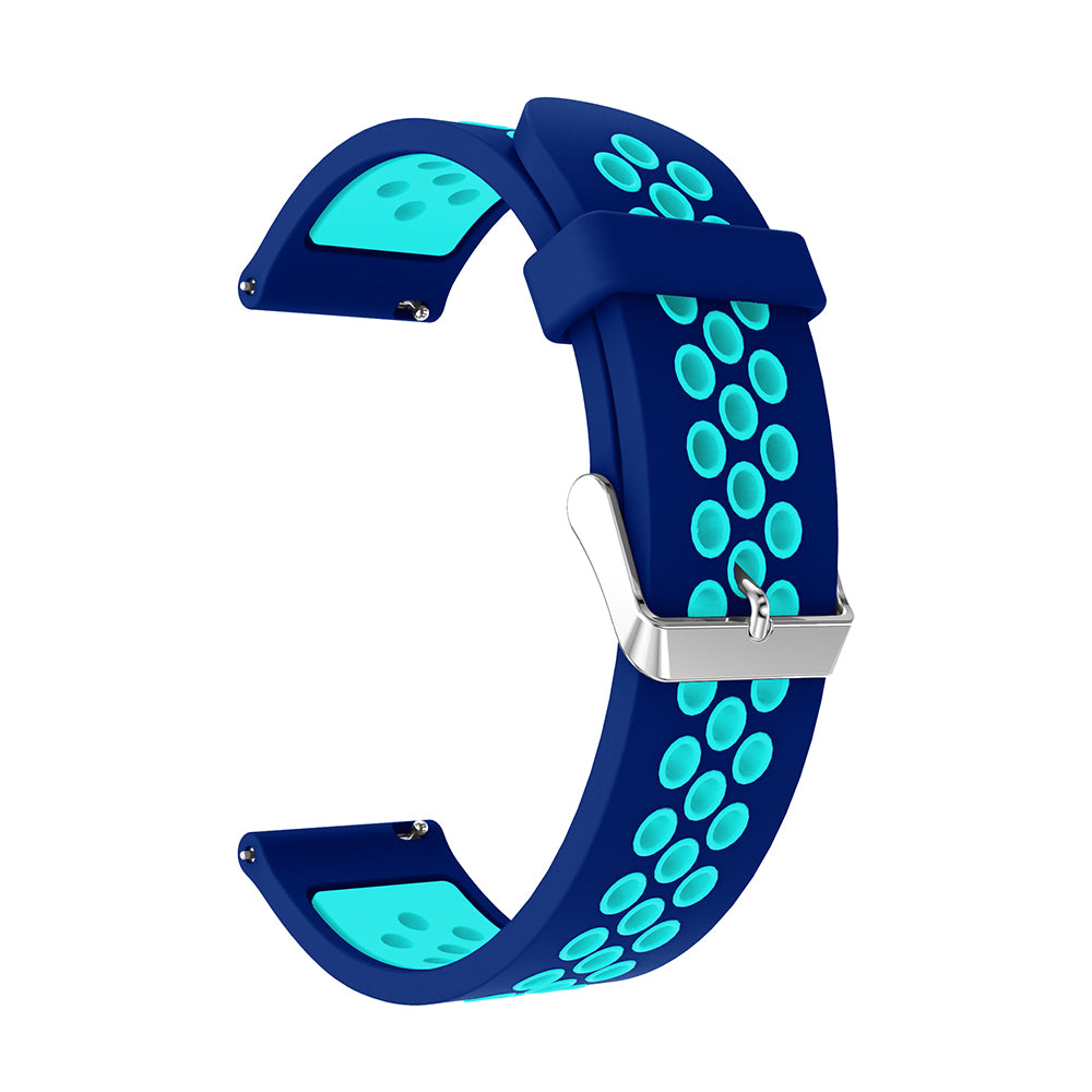 20mm Two-tone Silicone Watch Band for Samsung Galaxy Watch 42mm, Hollow Adjustable Wrist Strap