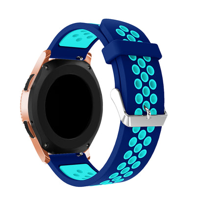 20mm Two-tone Silicone Watch Band for Samsung Galaxy Watch 42mm, Hollow Adjustable Wrist Strap