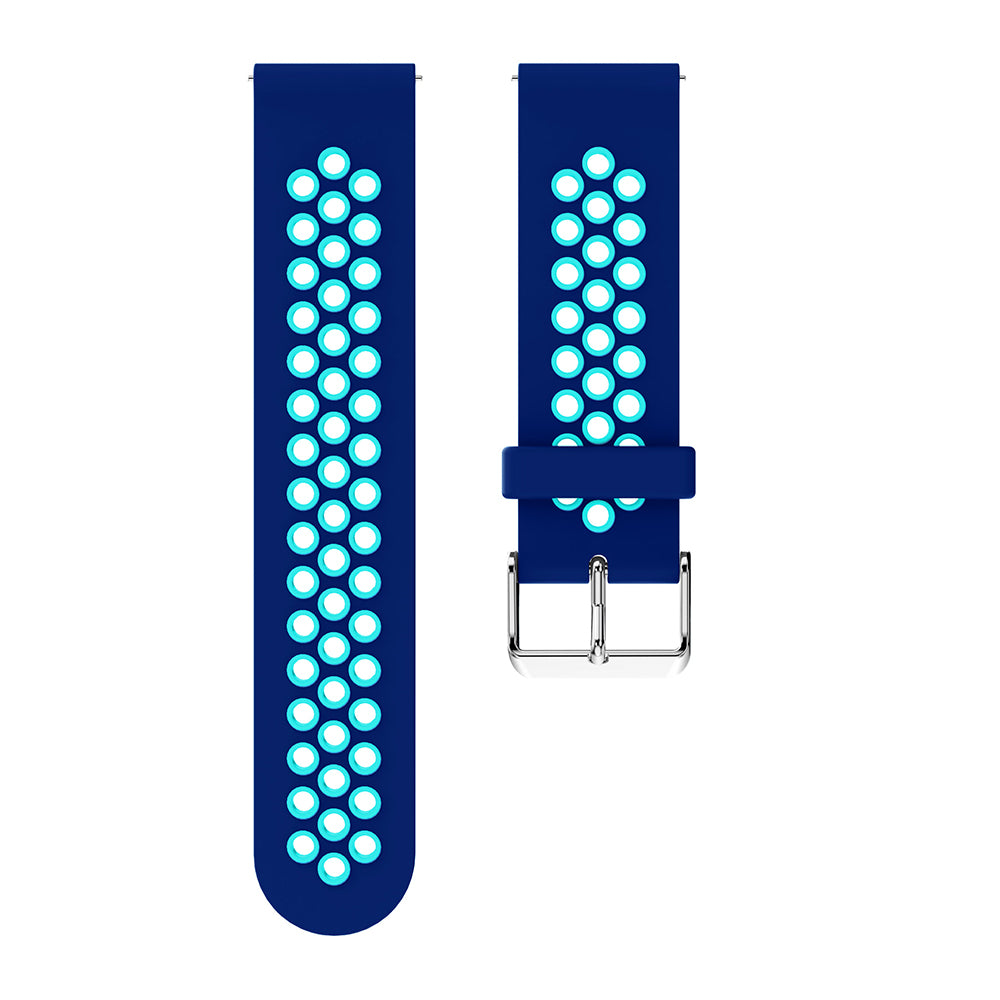 20mm Two-tone Silicone Watch Band for Samsung Galaxy Watch 42mm, Hollow Adjustable Wrist Strap