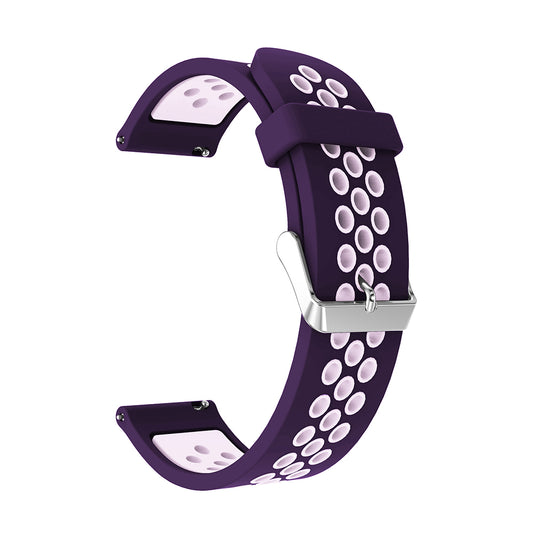 20mm Two-tone Silicone Watch Band for Samsung Galaxy Watch 42mm, Hollow Adjustable Wrist Strap