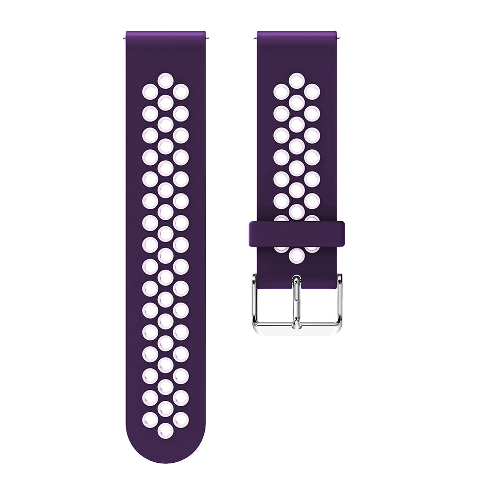 20mm Two-tone Silicone Watch Band for Samsung Galaxy Watch 42mm, Hollow Adjustable Wrist Strap