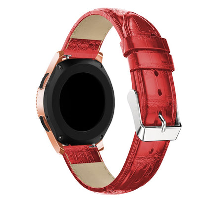 20mm Crocodile Texture Genuine Leather Watchband for Samsung Galaxy Watch 42mm, Smart Watch Strap Bracelet