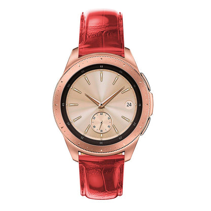 20mm Crocodile Texture Genuine Leather Watchband for Samsung Galaxy Watch 42mm, Smart Watch Strap Bracelet