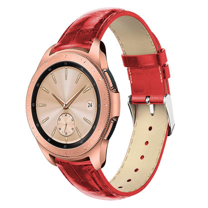 20mm Crocodile Texture Genuine Leather Watchband for Samsung Galaxy Watch 42mm, Smart Watch Strap Bracelet
