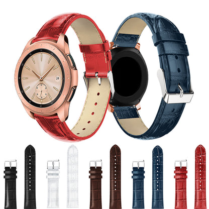 20mm Crocodile Texture Genuine Leather Watchband for Samsung Galaxy Watch 42mm, Smart Watch Strap Bracelet
