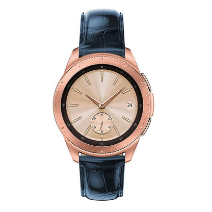 20mm Crocodile Texture Genuine Leather Watchband for Samsung Galaxy Watch 42mm, Smart Watch Strap Bracelet