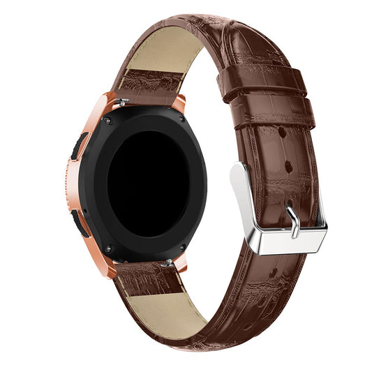 20mm Crocodile Texture Genuine Leather Watchband for Samsung Galaxy Watch 42mm, Smart Watch Strap Bracelet