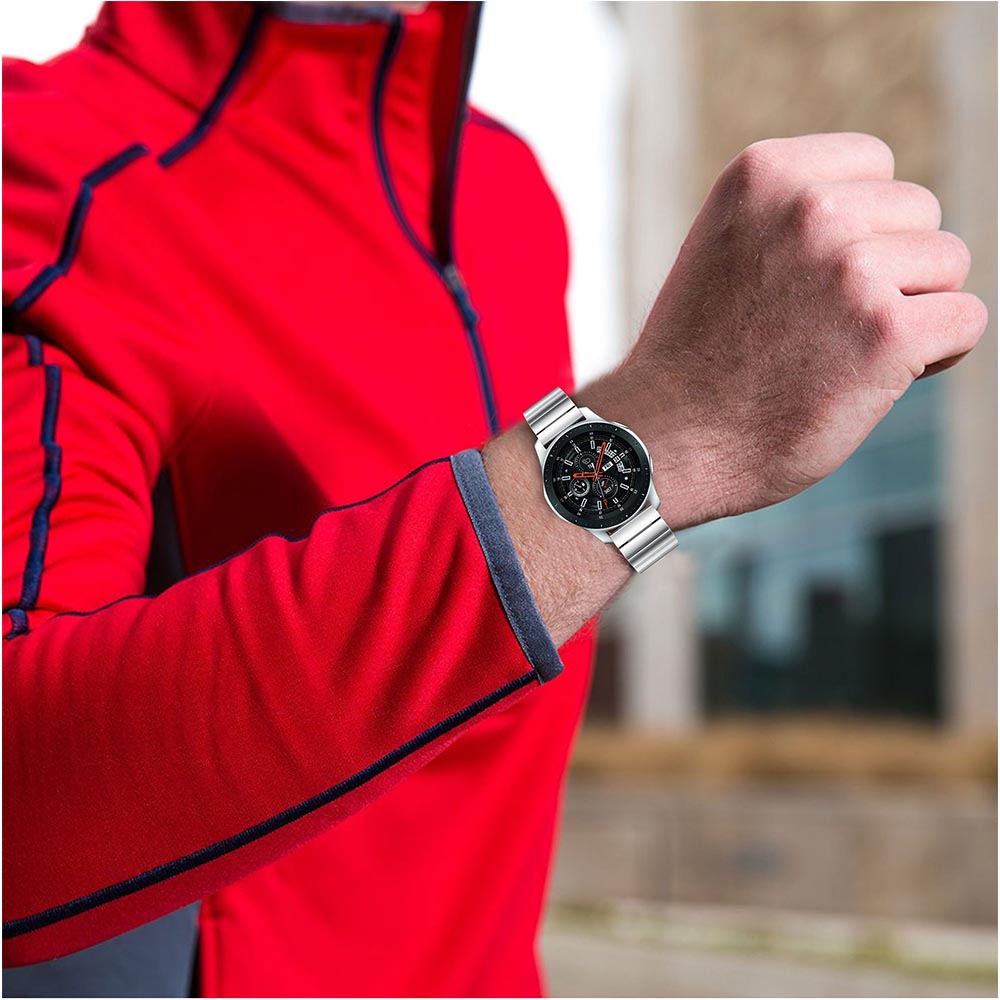 22mm Stainless Steel Watch Band for Samsung Galaxy Watch 46mm, Wrist Strap with Butterfly Buckle